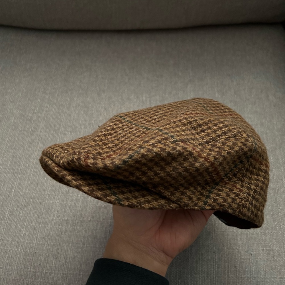 Polo Ralph Lauren Brown Houndstooth Newsboy Cap